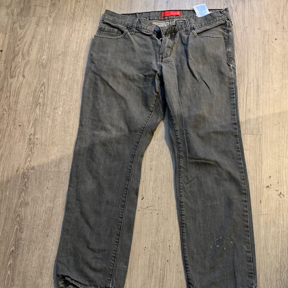 Guess Men's Charcoal Straight Jeans